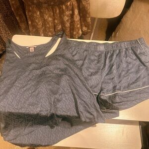 Victoria's Secret Monogram Blue Pajama Set